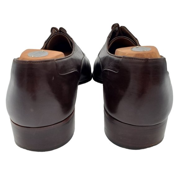 Designer Bally Men\'s 12 Dark Chocolate Brown Italian Dress Shoes Cap-Toe Oxfords main image 8